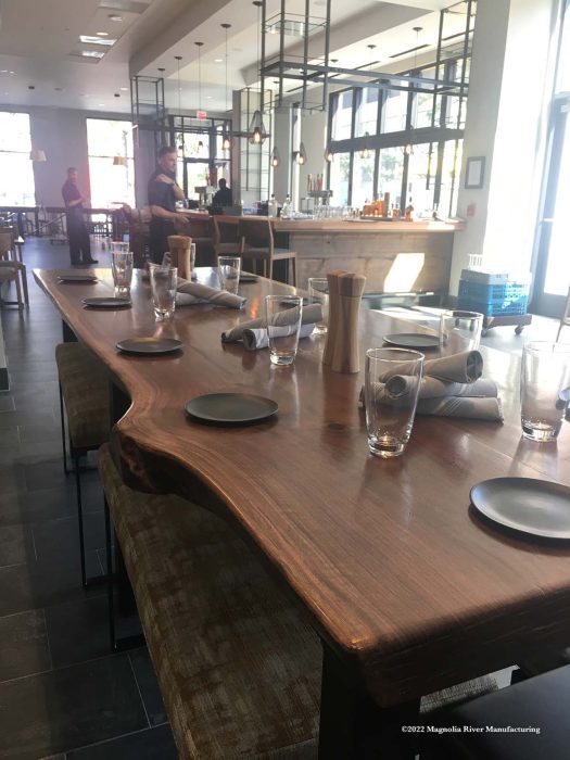 Community table, end detail
