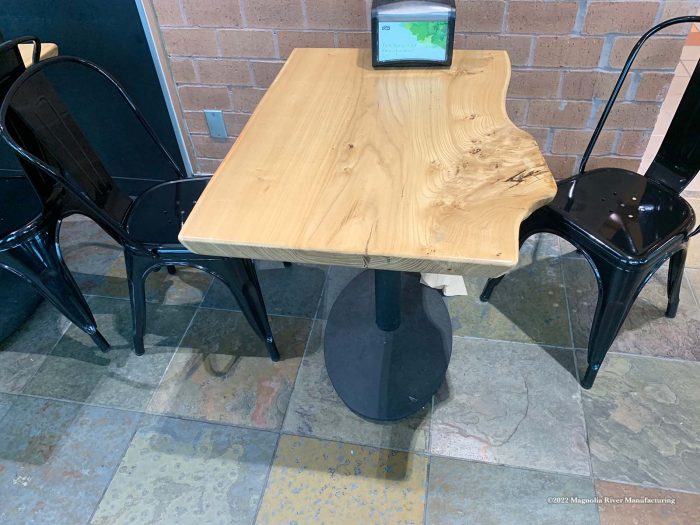 Community table with under-shelf