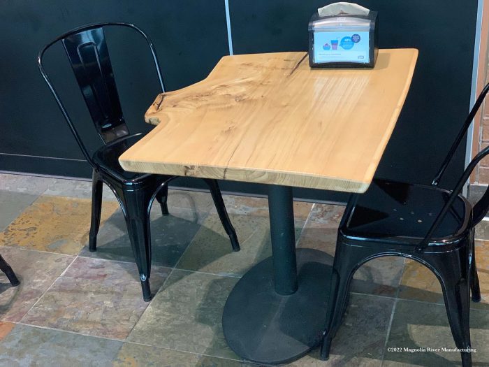 Community table, three-quarter view