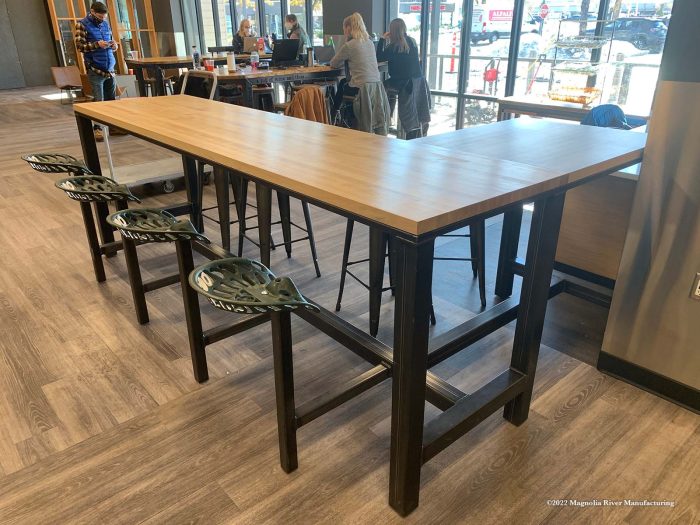 Community table in daylight