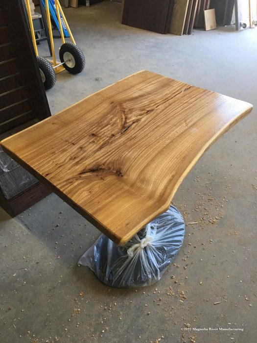 Community table, upright view