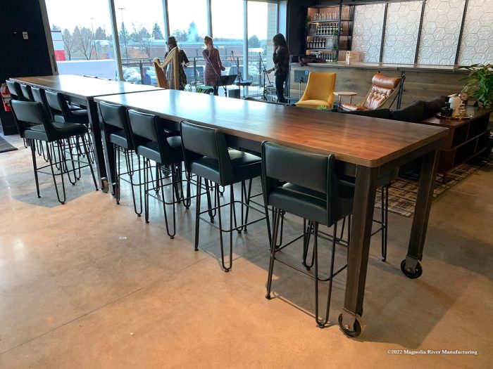 Community table in a finished room