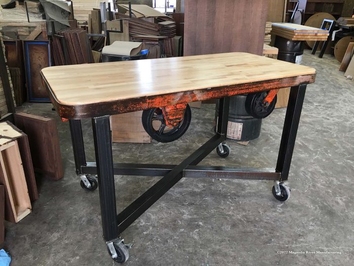 Communal table, wide view